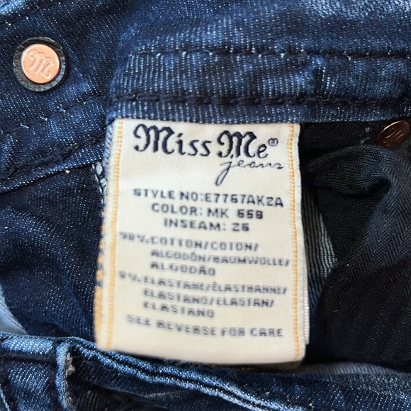 Miss Me Floral Embroidered Signature Skinny Ankle Jeans Style E7767AK2A - Picture 12 of 12